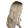 Ash Blonde Ash Brown Lowlights Roots | Glueless Silk Top Virgin Human Hair Wig