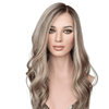 Ash Blonde Ash Brown Lowlights Roots | Glueless Silk Top Virgin Human Hair Wig