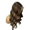 Ash Brown Dirty Blonde Highlights | Full Lace Virgin Human Hair Wig