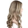 Ash Brown Ash Blonde Highlights | Glueless Silk Top Virgin Human Hair Wig