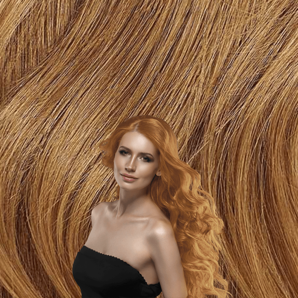 Flat Clip-In 14 Hair Extensions Medium Golden Brown / Caramel / Light  Ginger Blend