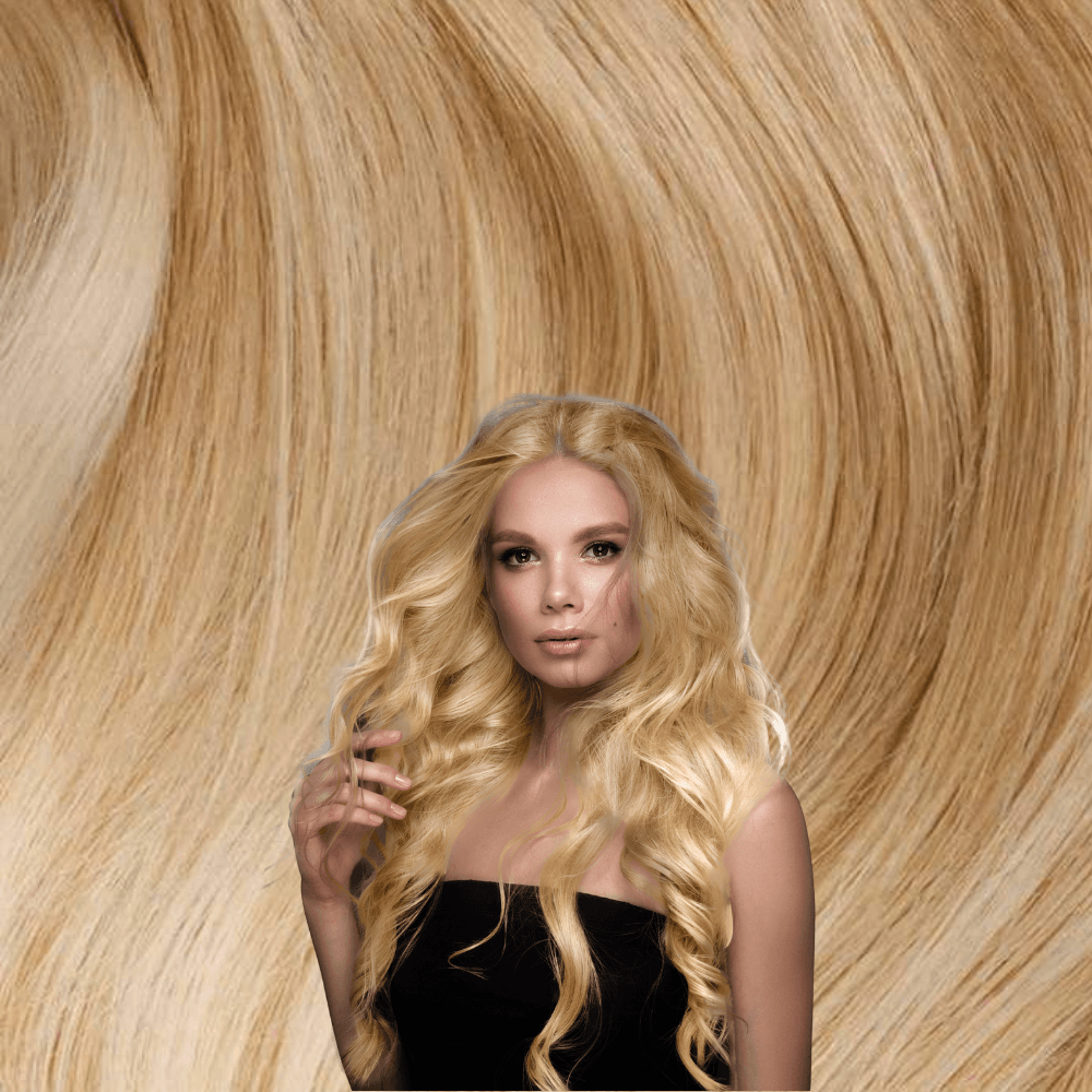 Tape In Hair Extensions Golden Blonde Platinum Highlights Remy