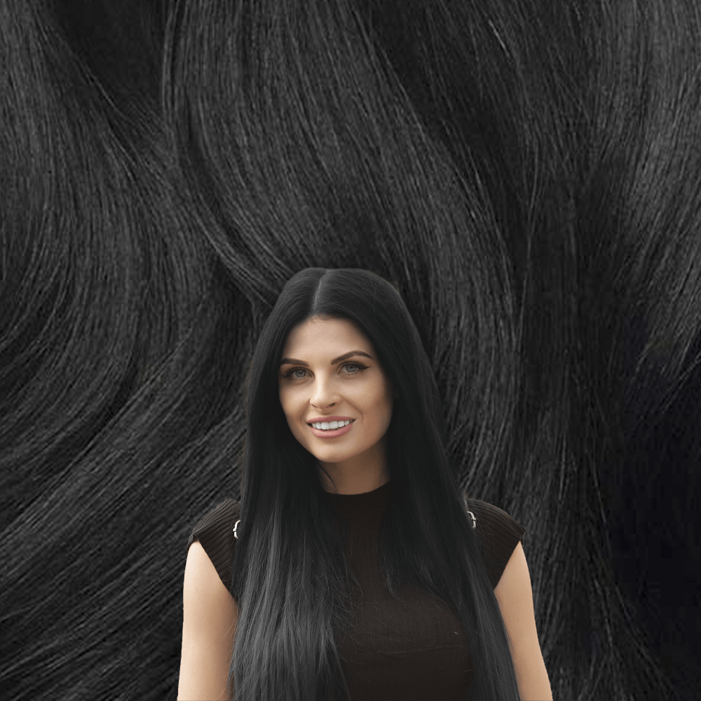 Tape in hair clearance extensions jet black