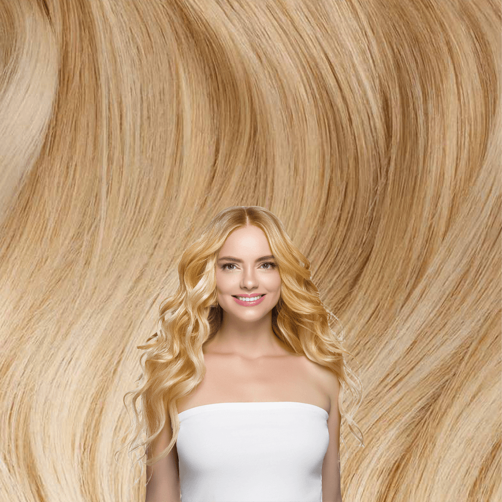 Sew In Hair Extensions, Golden Blonde Platinum Highlights