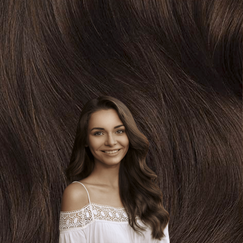 Chocolate Brown Remy Human Hair Weft Clip-Ins FREE Bamboo Brush
