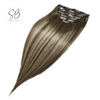 Ash Brown Ash Blonde Balayage | Remy Human Hair Weft Clip-Ins + FREE Bamboo Brush