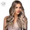 Ash Brown Ash Blonde Balayage | Remy Human Hair Weft Clip-Ins + FREE Bamboo Brush