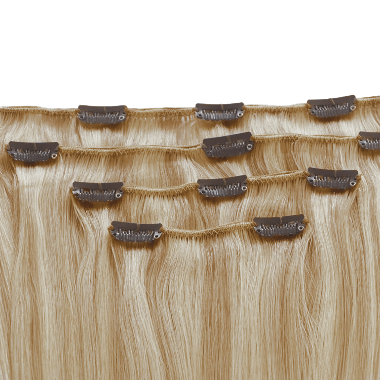 Golden Blonde Platinum Highlights | Remy Human Hair Weft Clip-Ins