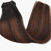 Natural Black Chocolate Brown Balayage | Remy Human Hair Weft Clip-Ins + FREE Bamboo Brush