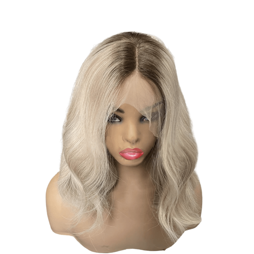 Platinum blonde full lace human hair wig hot sale