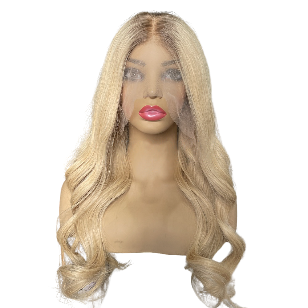 Ash Blonde Ash Brown Roots | Full Lace Virgin Human Hair Wig