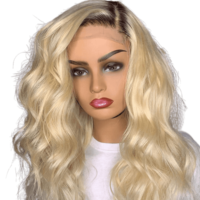Golden Blonde Dark Brown Rooted | Full Lace Virgin Human Hair Wig