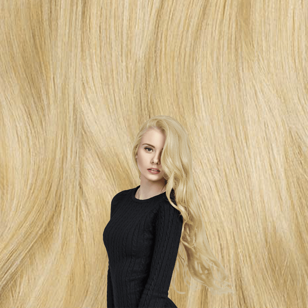 Golden Blonde Remy Human Hair Weft Clip Ins FREE Bamboo Brush