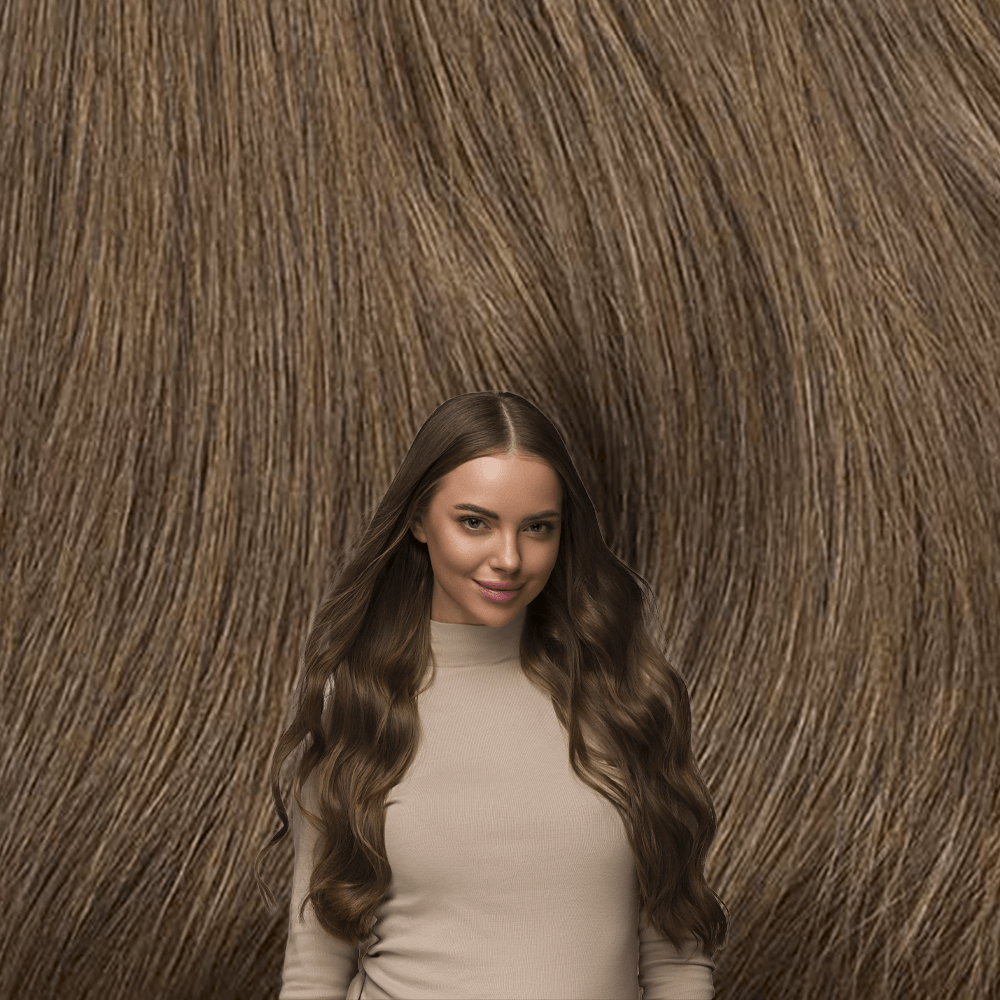 Chestnut Brown | Remy Human Hair Weft Clip-Ins+ FREE Bamboo Brush