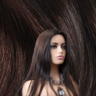 European Human Hair Topper | Natural Black Chocolate Brown Balayage + Free Gift
