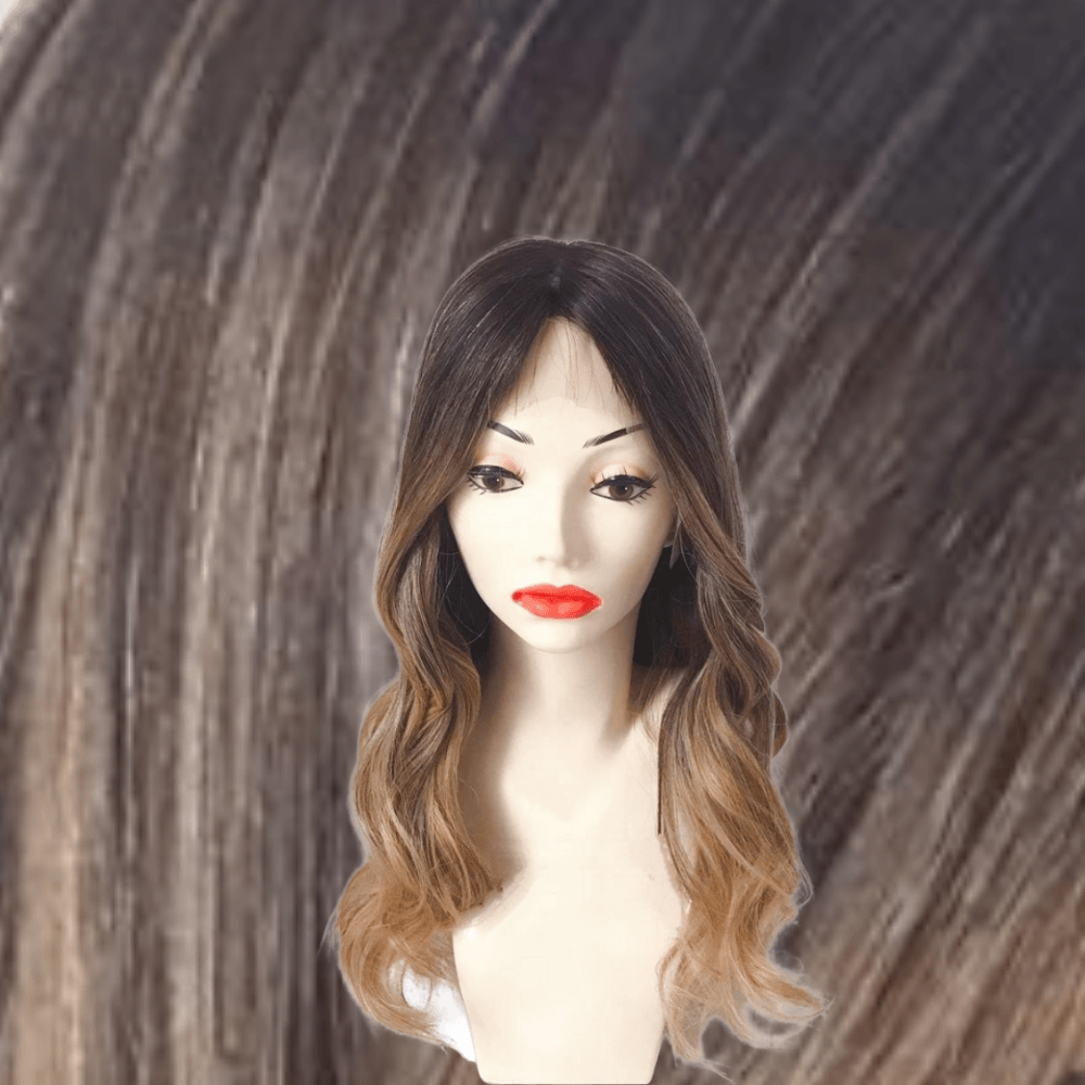 European Human Hair Topper | Dark Brown Ash Blonde Caramel Balayage