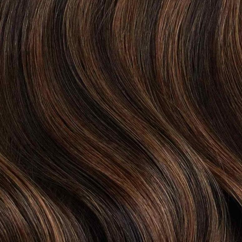 Dark Brown Dark Caramel Balayaage | Remy Human Hair Sew-Ins