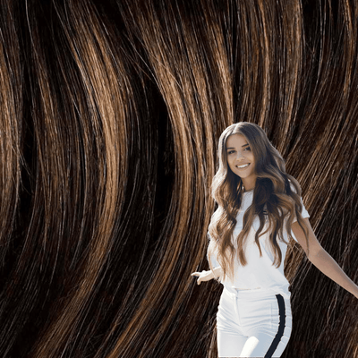 Dark Brown Light Caramel | Remy Human Hair Seamless Clip-Ins