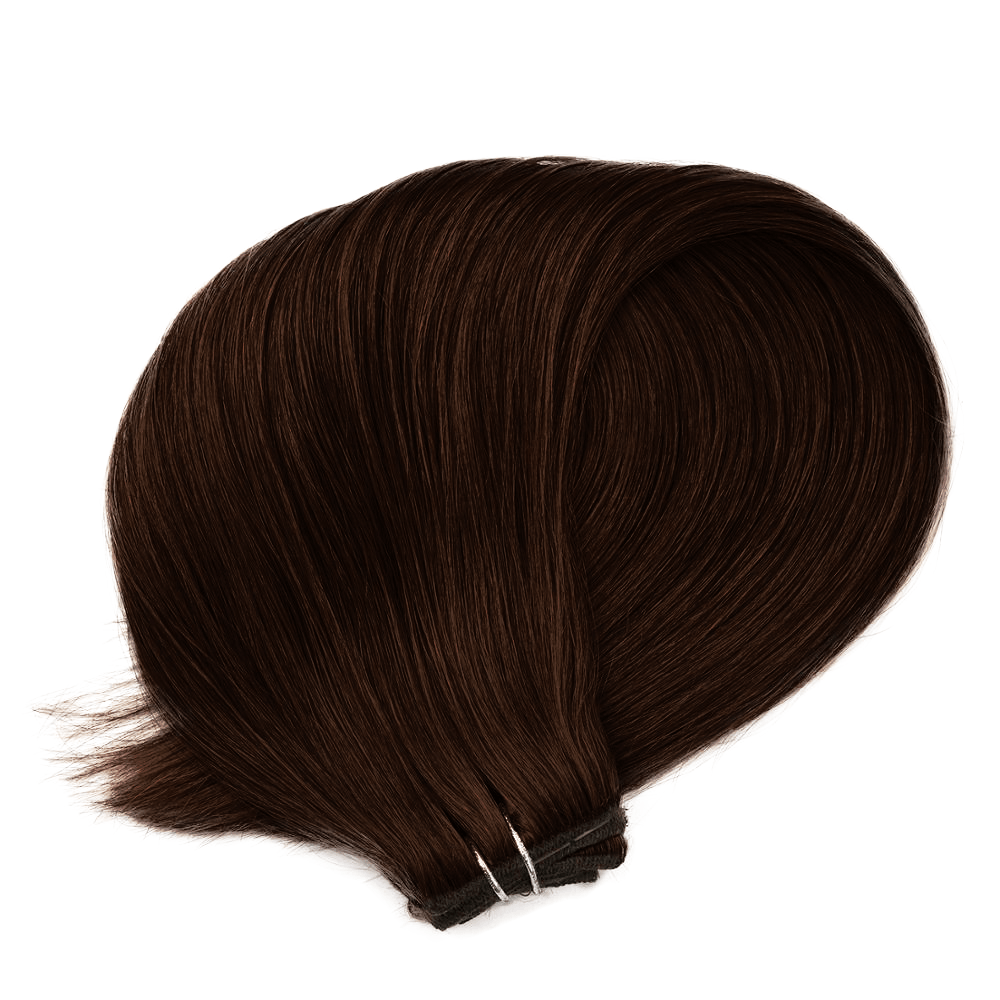 Weft Clip In Hair Extensions | Chocolate Brown | Remy Human Hair ...