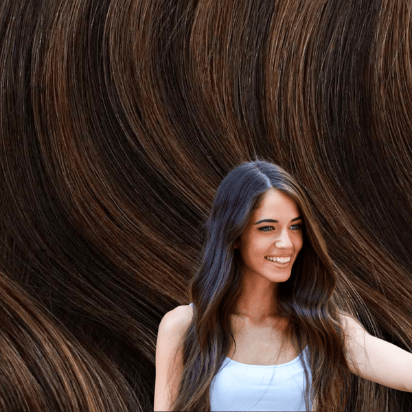 Wire Hair Extensions Dark Brown Caramel Balayage Remy