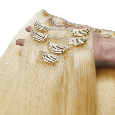 Golden Blonde | Remy Human Hair Weft Clip-Ins + FREE Bamboo Brush