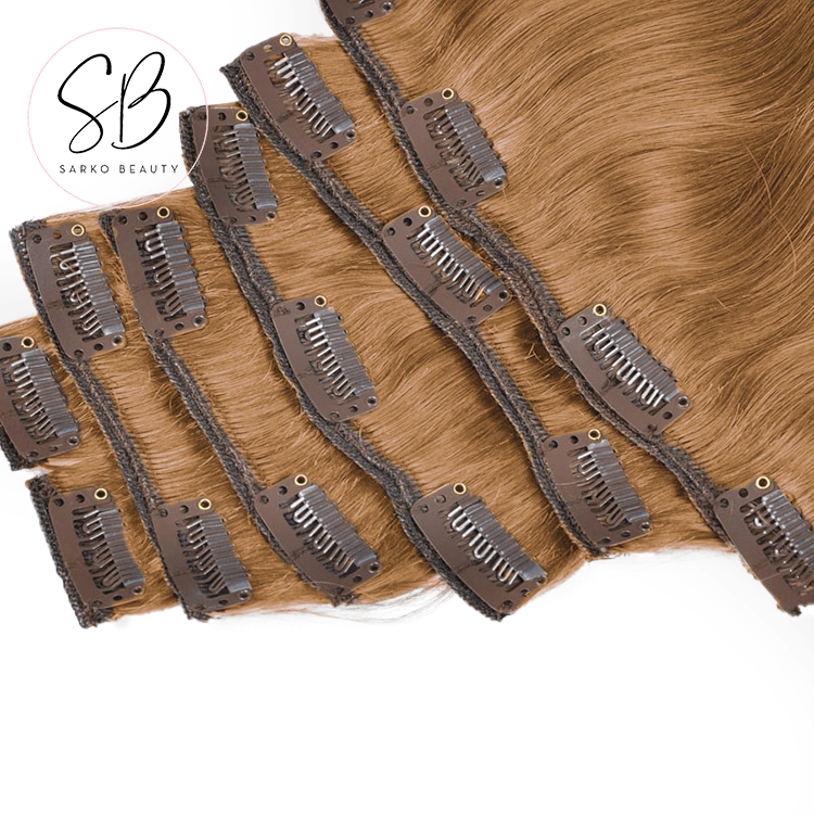 Strawberry Blonde | Remy Human Hair Weft Clip-Ins + FREE Bamboo Brush