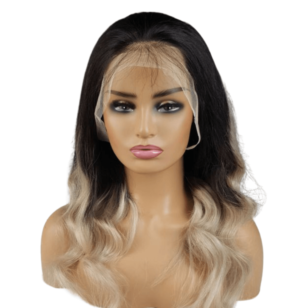 Natural Black Ash Blonde Balayage | Lace Front Virgin Human Hair Wig